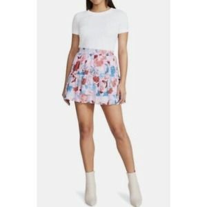 BB Dakota Steve Madden Ruffle Skirt Pink Women's Size Large